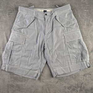 Polo Ralph Lauren Shorts Mens 38 Blue White Hickory Stripe Cargo Carpenter Work